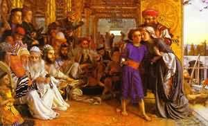 Oil hunt, william holman Painting - The Finding Of The Savior In The Temple 1854-1860 by Hunt, William Holman