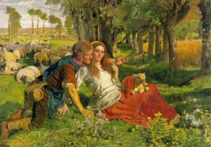Oil hunt, william holman Painting - The Hireling Shepherd  1851-52 by Hunt, William Holman
