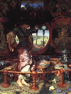 Oil hunt, william holman Painting - The Lady of Shalott 1886 1905 by Hunt, William Holman