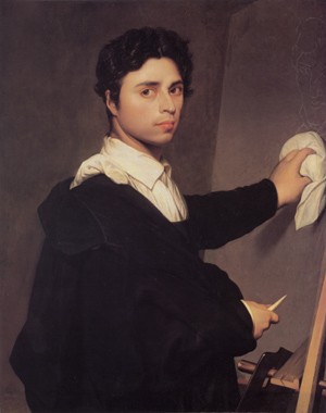 Oil ingres, jean-auguste-dominique Painting - Copy after Ingres-s 1804 Self Portrait by Ingres, Jean-Auguste-Dominique