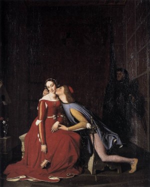 Oil ingres, jean-auguste-dominique Painting - Paolo and Francesca   1819 by Ingres, Jean-Auguste-Dominique