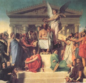 Oil the Painting - The Apotheosis of Homer by Ingres, Jean-Auguste-Dominique