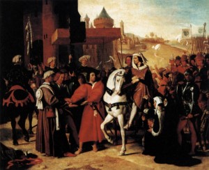 Oil ingres, jean-auguste-dominique Painting - The Entry of the Future Charles V into Paris in 1358   1821 by Ingres, Jean-Auguste-Dominique