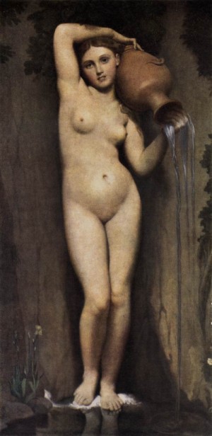 Oil the Painting - The Source  1820 by Ingres, Jean-Auguste-Dominique