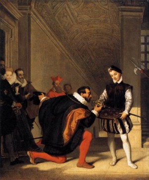 Oil the Painting - The Sword of Henry IV   1832 by Ingres, Jean-Auguste-Dominique
