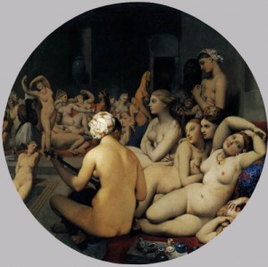 Oil the Painting - The Turkish Bath   1862 by Ingres, Jean-Auguste-Dominique