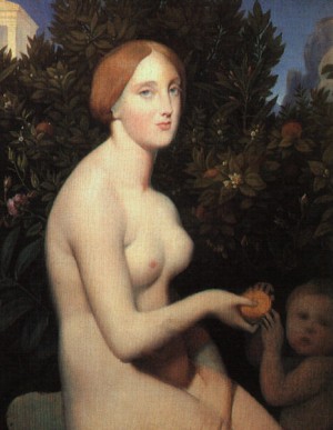 Oil ingres, jean-auguste-dominique Painting - Venus at Paphos, 1853-53, by Ingres, Jean-Auguste-Dominique