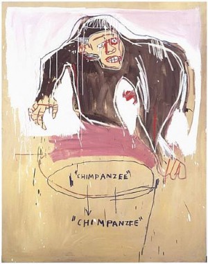 Oil jean-michel basquiat Painting - Chimp 1983 by Jean-Michel Basquiat