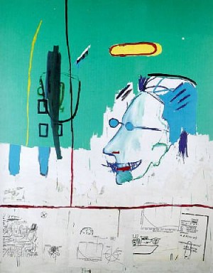 Oil jean-michel basquiat Painting - LP. by Jean-Michel Basquiat