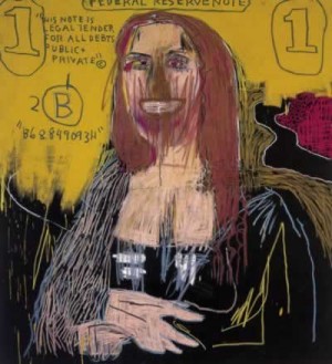 Oil jean-michel basquiat Painting - Mona Lisa 1983 by Jean-Michel Basquiat