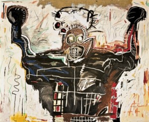 Oil jean-michel basquiat Painting - the boxer, 1982 by Jean-Michel Basquiat