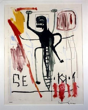 Oil jean-michel basquiat Painting - Untitled (Monotype) by Jean-Michel Basquiat