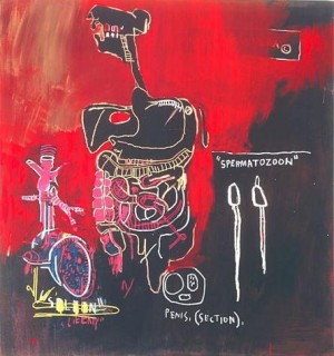 Oil jean-michel basquiat Painting - Untitled (Spermatozoon), 1983 by Jean-Michel Basquiat