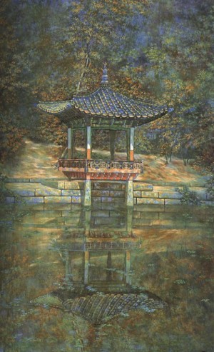 Oil ji, byun shi Painting - An Arbor, 1970 by Ji, Byun Shi