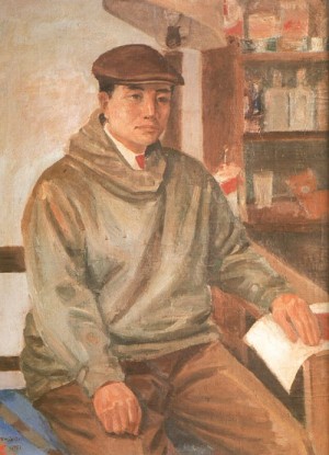 Oil ji, byun shi Painting - Portrait of Mr. K, 1952 by Ji, Byun Shi