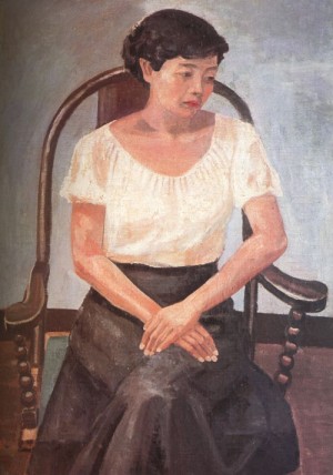 Oil portrait Painting - Portrait of Nemo, 1951 by Ji, Byun Shi