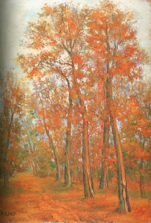 Oil ji, byun shi Painting - Road in Autumn, 1968 by Ji, Byun Shi