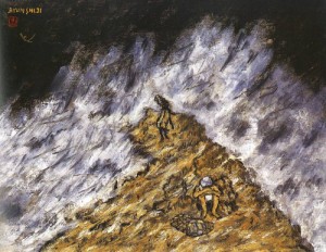 Oil ji, byun shi Painting - Wild Wind by Ji, Byun Shi