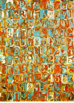 Oil color Painting - Numbers in Color  1958-59 by Johns, Jasper