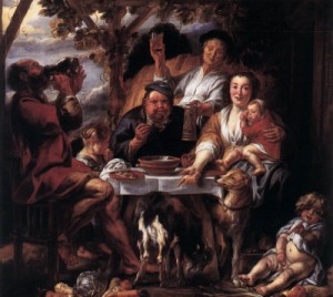 Oil jordaens, jacob Painting - Eating Man by Jordaens, Jacob