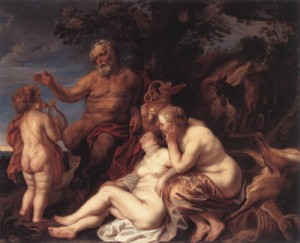 Oil jordaens, jacob Painting - Education of Jupiter by Jordaens, Jacob