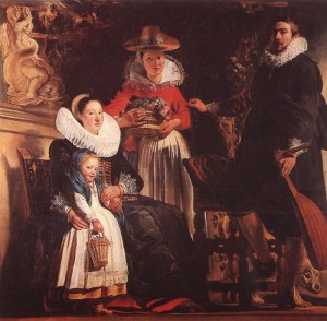 Oil jordaens, jacob Painting - The Family of the Artist    c. 1621 by Jordaens, Jacob