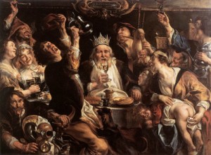 Oil jordaens, jacob Painting - The King Drinks by Jordaens, Jacob