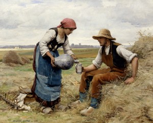 Oil julien dupre Painting - Femme Versant a Boire 1882 by Julien Dupre