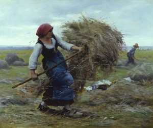 Oil julien dupre Painting - Harvest Time by Julien Dupre