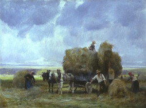 Oil julien dupre Painting - Harvesters Loading the Cart by Julien Dupre