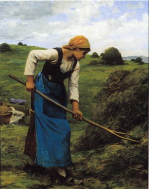 Oil julien dupre Painting - The harvester by Julien Dupre