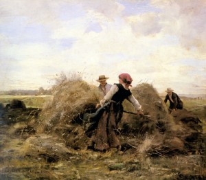 Oil julien dupre Painting - The Harvesters by Julien Dupre