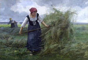 Oil julien dupre Painting - The Wheatfield by Julien Dupre
