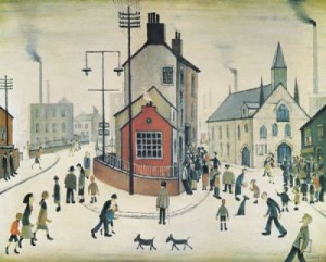 Oil street Painting - A Street In Clitheroe by L.S Lowry