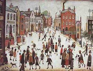 Oil l.s lowry Painting - A Village Square by L.S Lowry