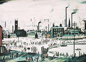 Oil l.s lowry Painting - An Industrial Town 1944 by L.S Lowry