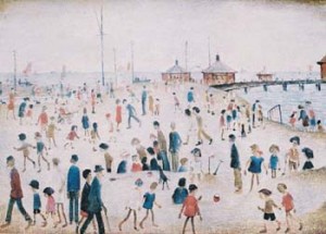 Oil l.s lowry Painting - At the Seaside by L.S Lowry