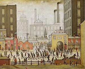 Oil l.s lowry Painting - Coming from the Mill 1930 by L.S Lowry