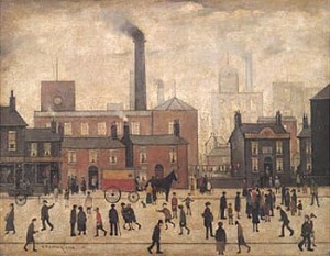 Oil the Painting - Coming Home from the Mill 1928 by L.S Lowry