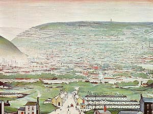 Oil l.s lowry Painting - Ebbw Vale 1960 by L.S Lowry