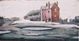 Oil l.s lowry Painting - Lonely House by L.S Lowry