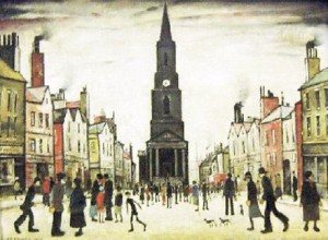 Oil l.s lowry Painting - Market Scene, Berwick on Tweed by L.S Lowry