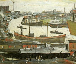 Oil l.s lowry Painting - River Wear at Sunderland 1961 by L.S Lowry