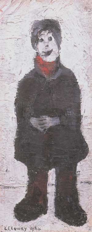 Oil l.s lowry Painting - Standing Man with Hands Clasped by L.S Lowry