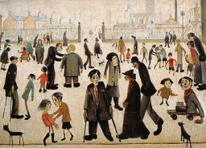 Oil l.s lowry Painting - The Cripples 1949 by L.S Lowry