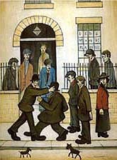 Oil l.s lowry Painting - The Fight by L.S Lowry