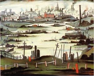 Oil the Painting - The Lake 1937 by L.S Lowry