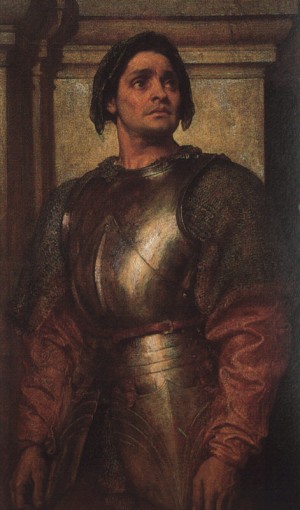 Oil leighton, frederic, lord Painting - A Condottiere by Leighton, Frederic, Lord