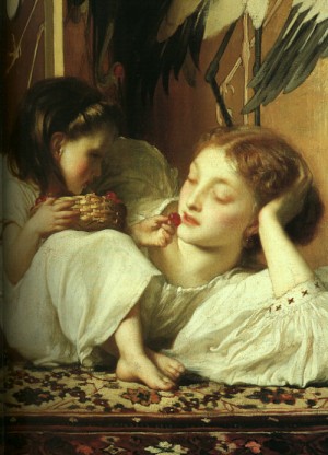 Oil leighton, frederic, lord Painting - Mother and Child  1865 by Leighton, Frederic, Lord