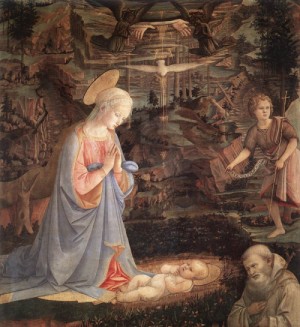  Photograph - Adoration of the Child with Saints   c. 1463 by Lippi, Fra Filippo